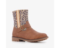 Blue Box meisjes enkellaarsjes met luipaardprint cognac - Maat 27