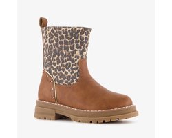 Blue Box meisjes enkellaarsjes met luipaardprint cognac - Maat 30