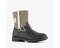 Blue Box meisjes enkellaarsjes met luipaardprint zwart - Maat 33