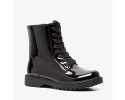 Blue Box meisjes lak veterboots zwart - Maat 34