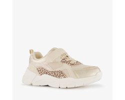 Blue Box meisjes sneakers met luipaardprint beige goud - Maat 31