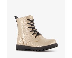 Blue Box meisjes veterboots met luipaardprint goud - Maat 28