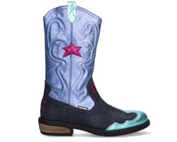 Braqeez 425739-826 Meisjes Cowboyboots - Blauw - Suède - Ritssluiting