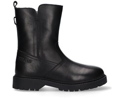 Braqeez 425772-589 Meisjes Biker Boots - Zwart - Leer - Veters