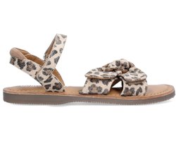 Braqeez 426117-906 Meisjes Platte Sandalen - Beige - Imitatieleer - Klittenband