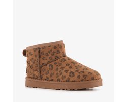 Braqeez gevoerde meisjes boots met panterprint bruin - Maat 29