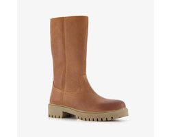 Groot gevoerde leren meisjes laarzen cognac bruin - Maat 39