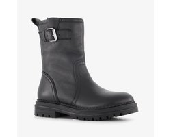 Groot leren meisjes boots met gesp zwart - Maat 31