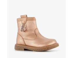 Groot leren meisjes enkellaarsjes goud - Maat 22 - Uitneembare zool