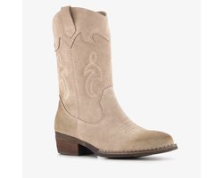 Groot suède meisjes cowboylaarsjes beige - Maat 32 - Echt leer