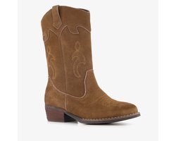 Groot suède meisjes cowboylaarsjes bruin - Maat 31 - Echt leer