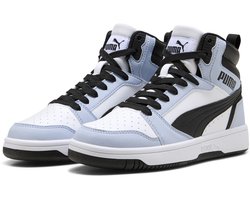 PUMA Puma Rebound V6 Mid Jr Unisex Sneakers - PUMA White-Snow Mountain Blue-PUMA Black