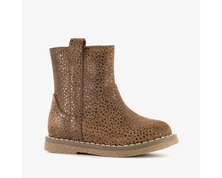 Stap suède meisjes boots met stippen bruin - Maat 21 - Echt leer