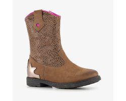 Stap suède meisjes cowboy enkellaarsjes bruin - Maat 28