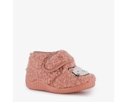 Thu!s meisjes teddy pantoffels met kat roze - Maat 21 - Sloffen
