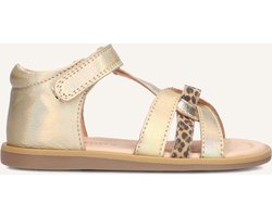 Ton & Ton Meisjes Platte sandalen - Saara - Goudkleurig - Leer - - Maat 20