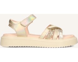 Ton & Ton Meisjes Sandalen met hak - Signe - Goudkleurig - Leatherlook - Plateauzool - Maat 33
