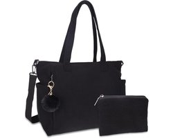 Allecto plus - Corduroy Tote Shopping Bag voor Vrouwen - Groot - Werk Kantoor Reizen