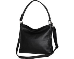 AmbraModa GLX35 - Italiaans handtas schoudertas crossbodytas van echt leer zwart