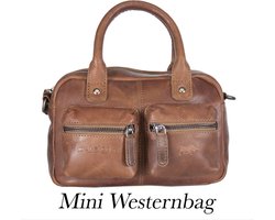 Arrigo Klein Tasje Dames • Schoudertasje • Mini Westernbag • Leer • Cognac