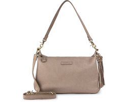 Bag2Bag Grote Stoere Schoudertas Siris Grijs/Taupe