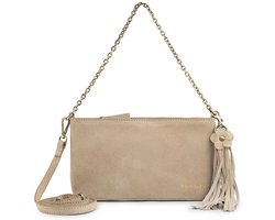 Bag2Bag Suede Leren Schoudertas Dames Vasto Taupe