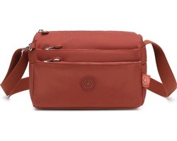Bagwise® Kleine Schoudertas - Crossbodytas - Dames - (23cm x 16cm x 10cm) 1006 Brick (terracotta-baksteen kleur)