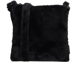 Beagles Barakaldo Schoudertas - Bont - Fur - Crossbody - Tas - Dames Tas - Zwart