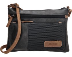 Beagles Brunete Crossbody Schoudertas Handige ritsvakjes - Dames Tas - Zwart