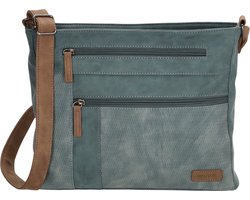 Beagles Brunete Crossbody Schoudertas met Handige Ritvakken - Dames Tas - Jeansblauw.