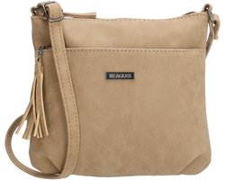 Beagles La Costera Crossbody Schoudertas met Handige Ritsvakken - Dames Tas - Taupe.