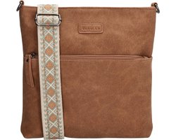 Beagles Malaga Crossbody Schoudertas met Trendy Schouderband - Dames Tas - Bruin.