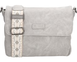 Beagles Malaga Crossbody Schoudertas met Trendy Schouderband - Dames Tas - Lichtgrijs