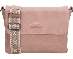 Beagles Malaga Crossbody Schoudertas met Trendy Schouderband - Dames Tas - Lichtroze.