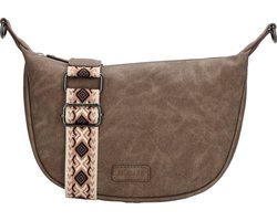Beagles Malaga Crossbody Schoudertas - Trendy Schouderband - Dames Tas - Donkertaupe.