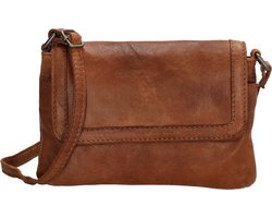 Beagles Maspalomas Crossbody Schoudertas - Leren Dames Tas - Cognac.