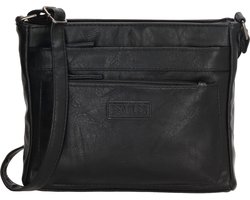 Beagles Murcia Crossbody Schoudertas met Handige Ritsvakken - Dames Tas - Zwart