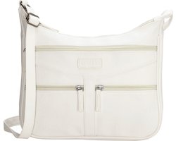 Beagles Murcia Crossbody Schoudertas Trendy Bag Handige Ritsvakken - Dames Tas - Wit