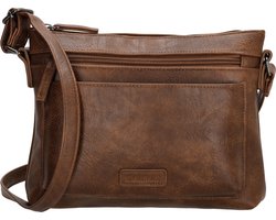 Beagles Murcia Crossbody Schoudertas - Vegan Leer - Handige Ritsvakken - Dames Tas - Bruin.