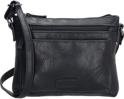 Beagles Murcia Crossbody Schoudertas - Vegan Leer - Handige Ritsvakken - Dames Tas - Donker navy