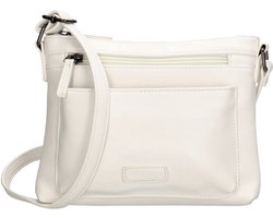 Beagles Murcia Crossbody Schoudertas - Vegan Leer - Handige Ritsvakken - Dames Tas - Wit