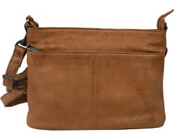 Bear Design Ashley Leren Schoudertas - Cognac