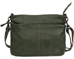 Bear Design Ashley Leren Schoudertas - Olijfgroen