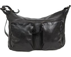 Bear Design Fay Leren Schoudertas - Zwart