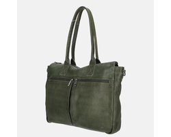 Bear Design Laptoptas / Werktas - Dames - 15.6 inch - Leer - Binni - Groen