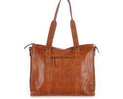 Bear Design Mea Leren Laptoptas 13 inch - Dames Werktas A4 - Aktetas van Leer - Cognac