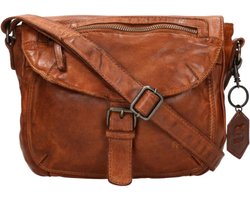 Bear Design Medium Crossbodytas / Schoudertas Dames - Leer - Mattea - Cognac