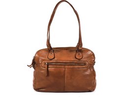 Bear Design Medium Schoudertas Dames - Leer - Lieke - Cognac