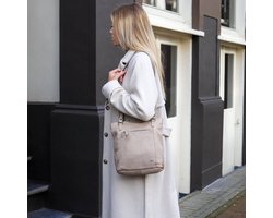 Bear Design Medium Schoudertas Dames - Leer - Sandy - Taupe