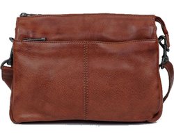 Bear Design Natascha Leren Schoudertas - Cognac